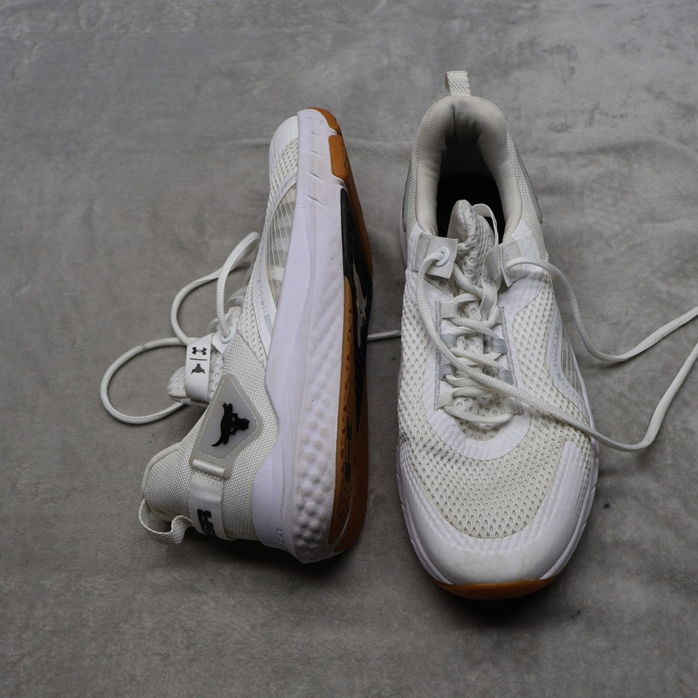 Under Armour Men 11.5 Athletic Shoes White Project Rock BSR 3 Training Lace Up